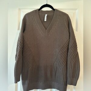 Athleta V-Neck Sweater. Detailed stitching at front, back and sleeves.